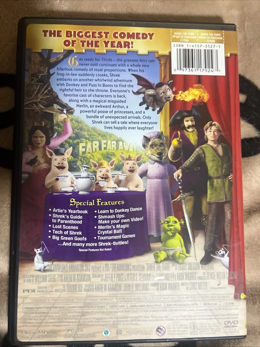 DreamWorks Shrek Back Cover – Green, Purple & Red Artwork